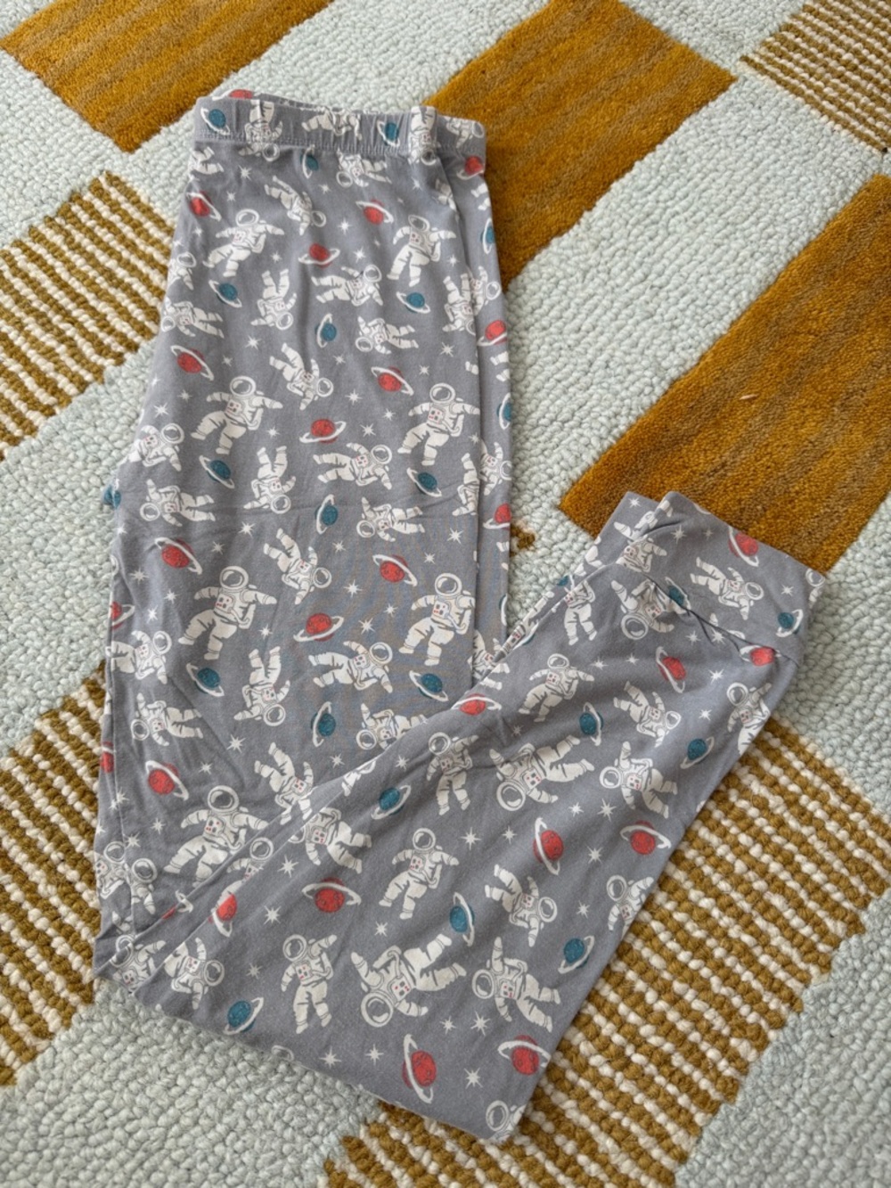 Sweet Bamboo grey space astronaut pajama bottoms size 10
